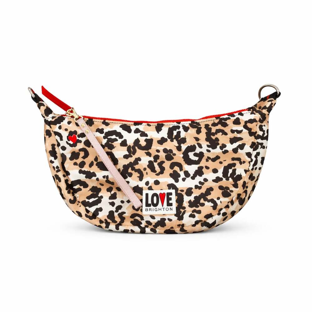 Brighton‎ Love Brighton Leopard Print Nylon Crescent Bag *MISSING STRAPP*